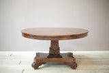 William IV flame mahogany tilt top centre table