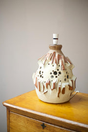 1970's Brutalist studio pottery table lamp - TallBoy Interiors