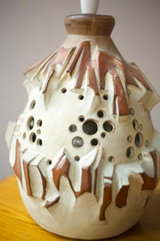 1970's Brutalist studio pottery table lamp - TallBoy Interiors