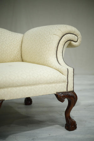Very large 20th century regency style camel backed sofa