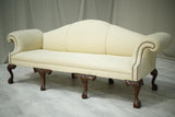 Very large 20th century regency style camel backed sofa