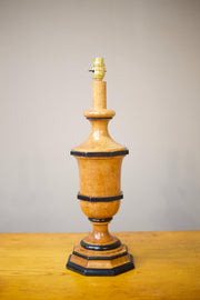 20th century simulated maple and ebony table lamp - TallBoy Interiors