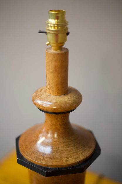 20th century simulated maple and ebony table lamp