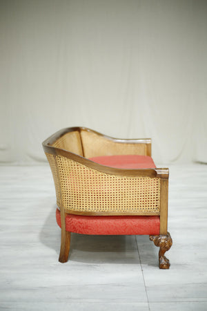 20th century Bergere sofa with ball and claw feet