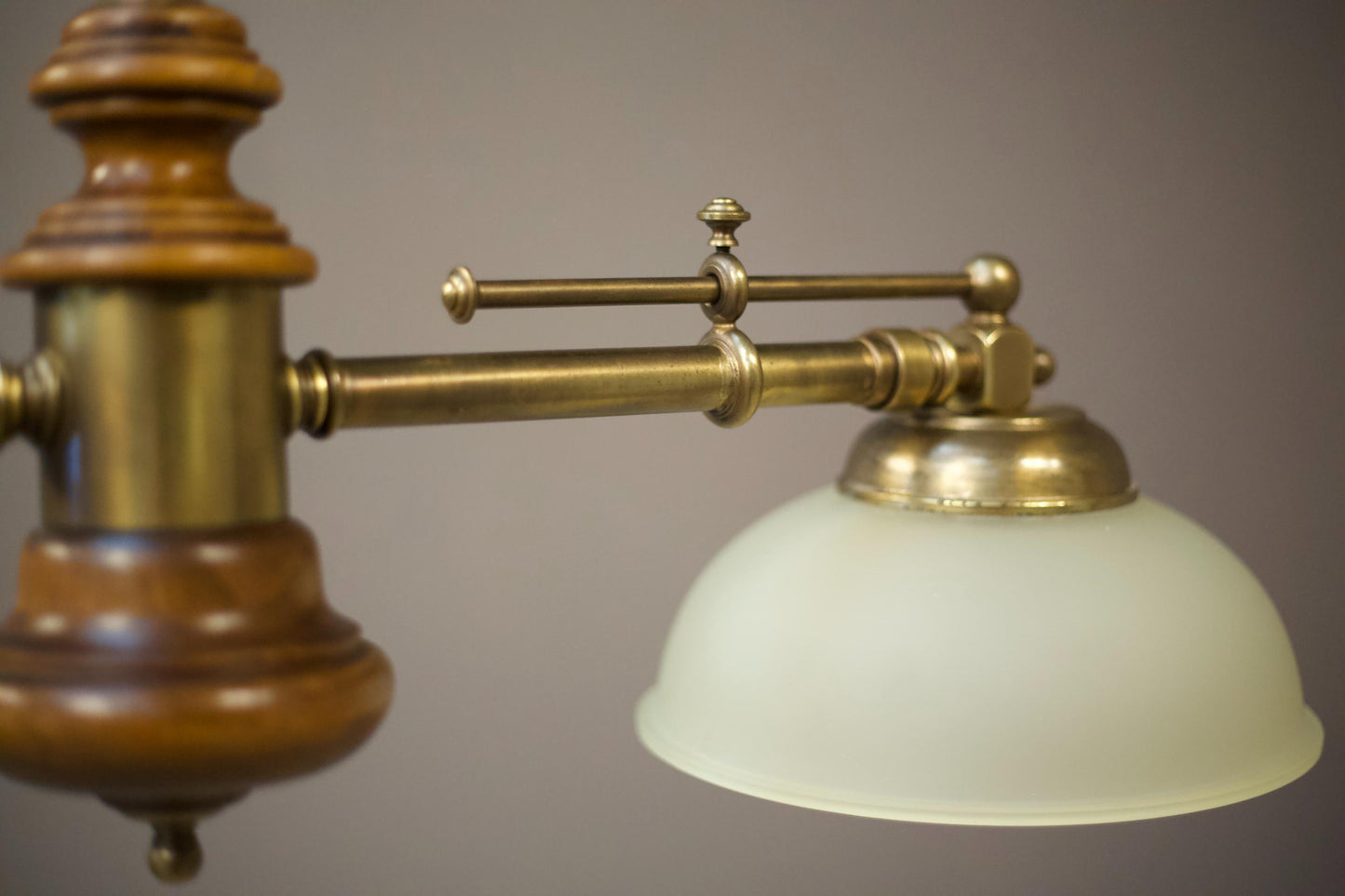 Mid 20th century walnut and brass ceiling light