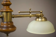 Mid 20th century walnut and brass ceiling light - TallBoy Interiors