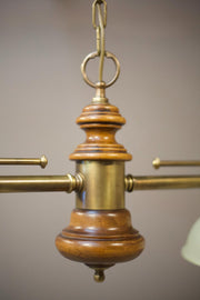 Mid 20th century walnut and brass ceiling light - TallBoy Interiors