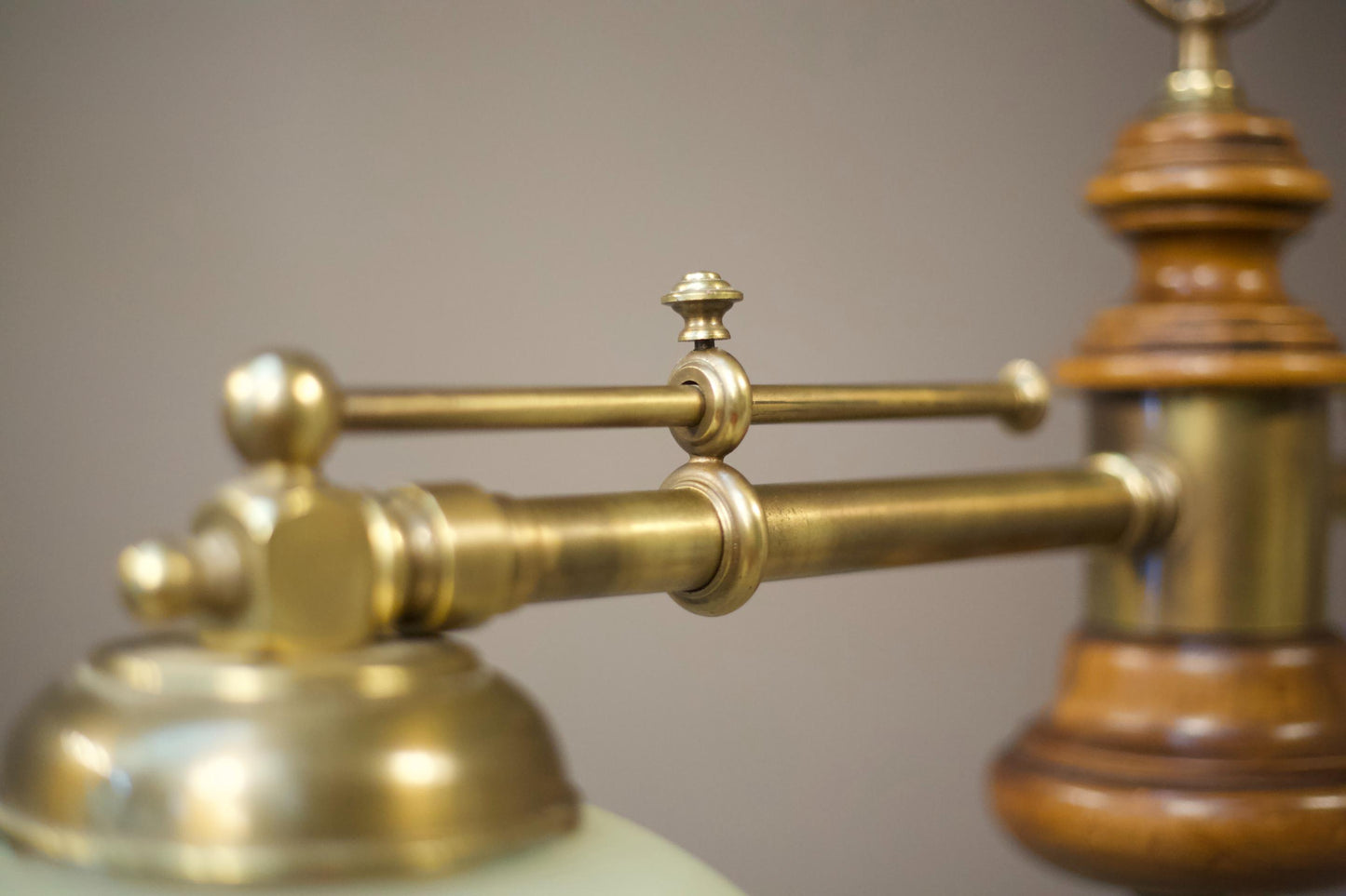 Mid 20th century walnut and brass ceiling light