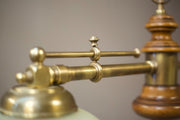 Mid 20th century walnut and brass ceiling light - TallBoy Interiors