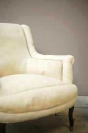 Pair of Napoleon III scroll back pie crust armchairs - TallBoy Interiors