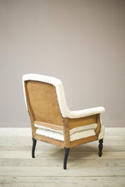 Single Napoleon III Square back armchair with tall turned legs - TallBoy Interiors