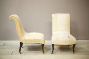Pair of Napoleon III scroll back nursing chairs - TallBoy Interiors