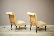 Pair of Napoleon III scroll back nursing chairs - TallBoy Interiors