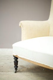 Napoleon III Square back armchair with turned legs - TallBoy Interiors