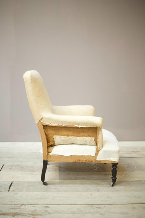 Napoleon III Square back armchair with turned legs