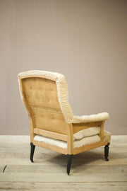 Napoleon III Large proportioned buttoned square back armchair - TallBoy Interiors
