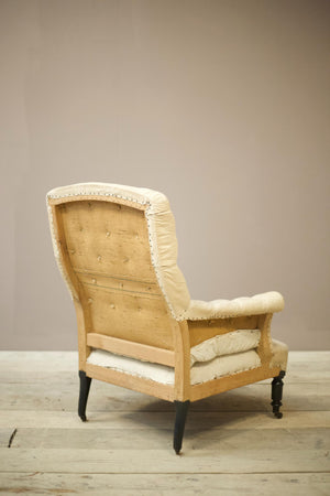 Napoleon III Large proportioned buttoned square back armchair