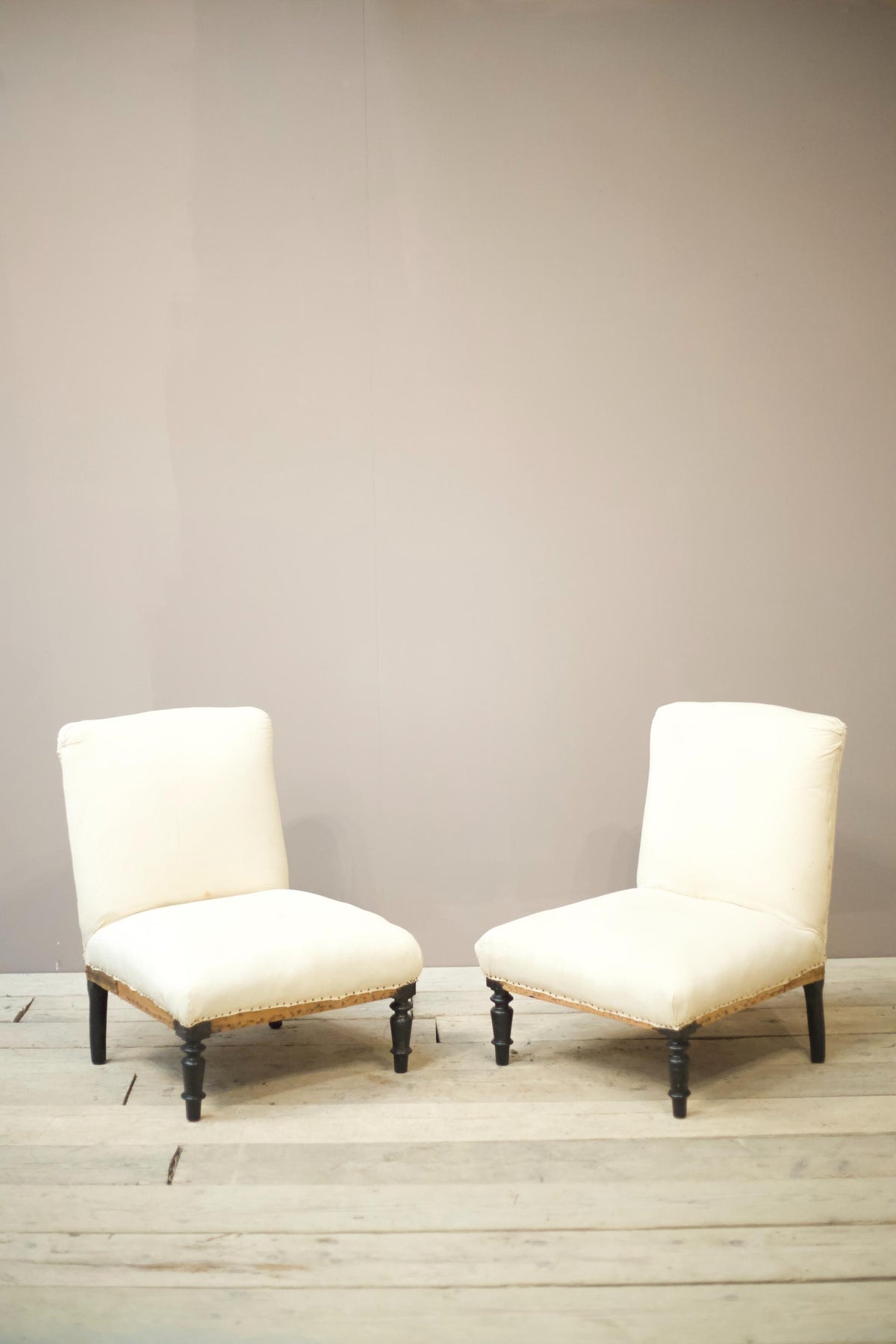 Pair of Napoleon III cushion backed side chairs - TallBoy Interiors