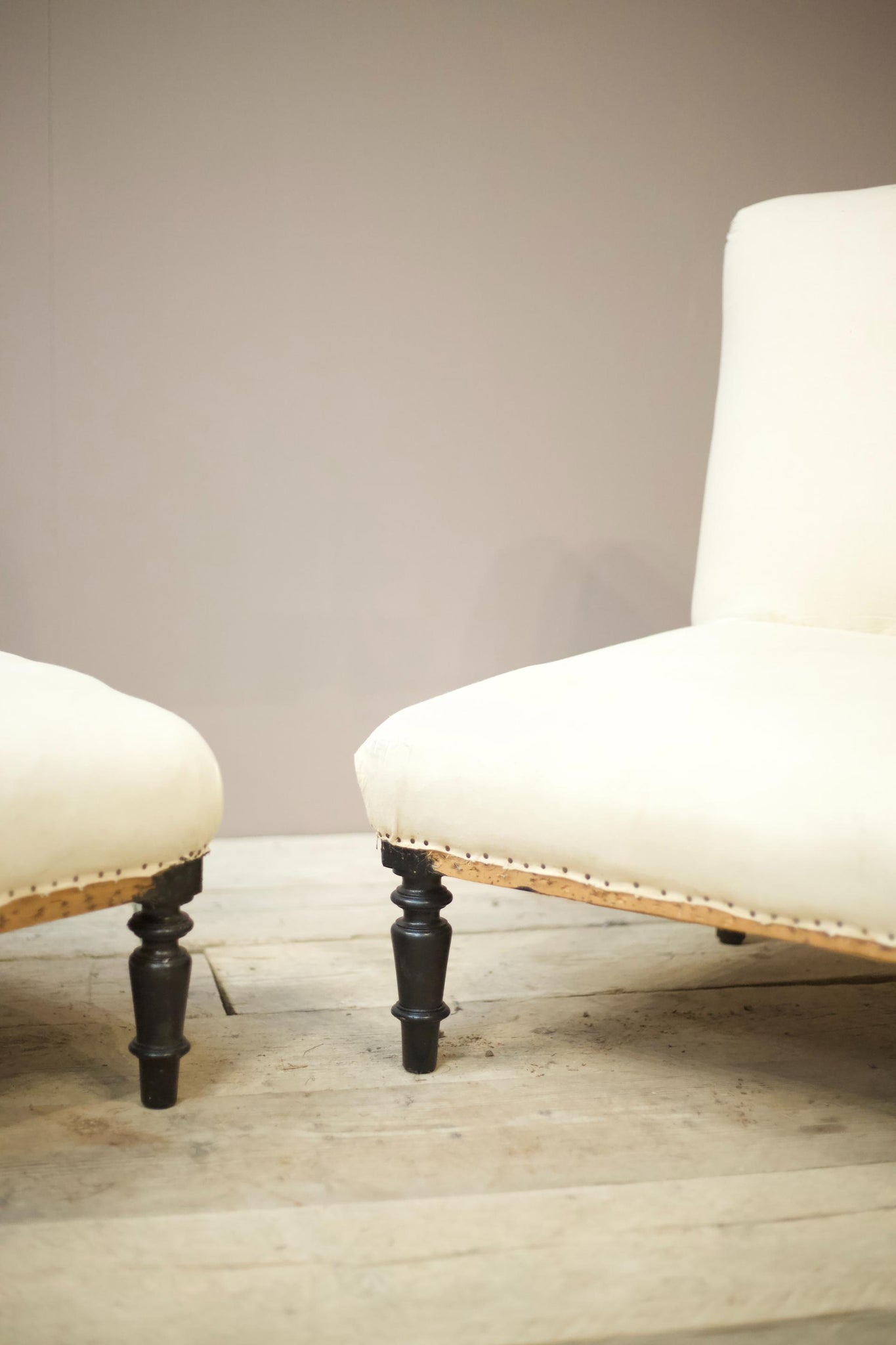 Pair of Napoleon III cushion backed side chairs