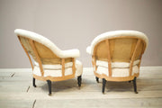 Pair of Napoleon III curved back armchairs - TallBoy Interiors