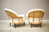 Pair of Napoleon III curved back armchairs