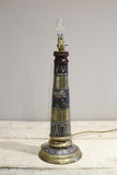 Antique Early 20th century brass and cloisonne table lamp