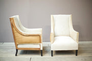 Pair of 1930's French square sided armchairs - TallBoy Interiors