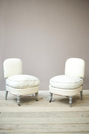 Pair of early 20th century French side chairs with painted legs - TallBoy Interiors