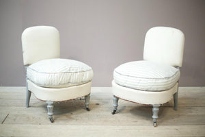 Pair of early 20th century French side chairs with painted legs