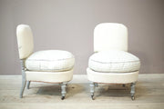 Pair of early 20th century French side chairs with painted legs - TallBoy Interiors