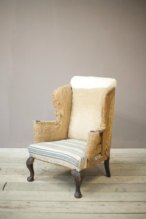 Large 19th century Georgian style wingback armchair