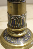 Antique Early 20th century brass and cloisonne table lamp
