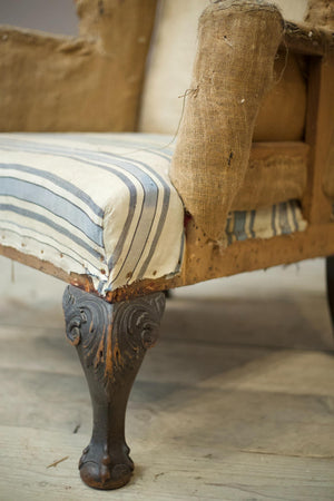 Large 19th century Georgian style wingback armchair