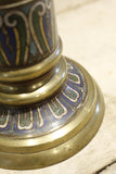 Antique Early 20th century brass and cloisonne table lamp