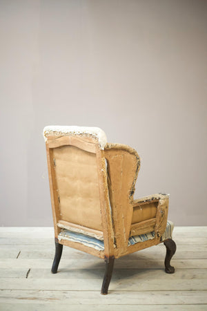 Large 19th century Georgian style wingback armchair