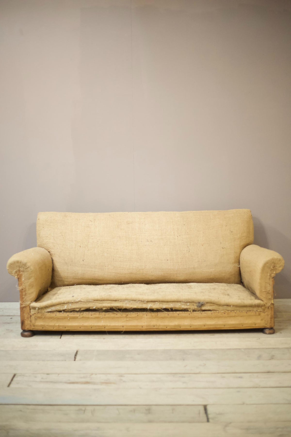 Antique 1930's English country house square back sofa - TallBoy Interiors