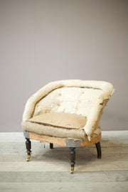 Early 20th century wide seated French piecrust armchair - TallBoy Interiors
