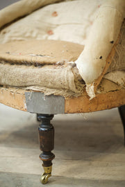 Early 20th century wide seated French piecrust armchair - TallBoy Interiors