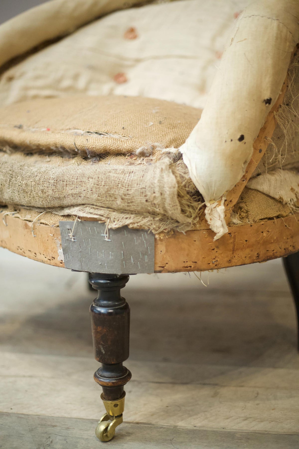 Early 20th century wide seated French piecrust armchair - TallBoy Interiors