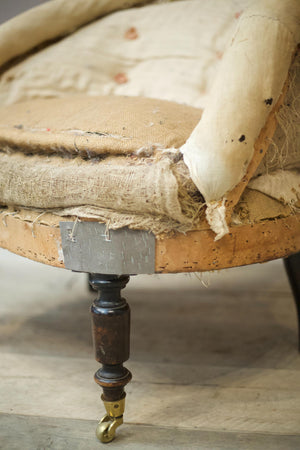 Early 20th century wide seated French piecrust armchair