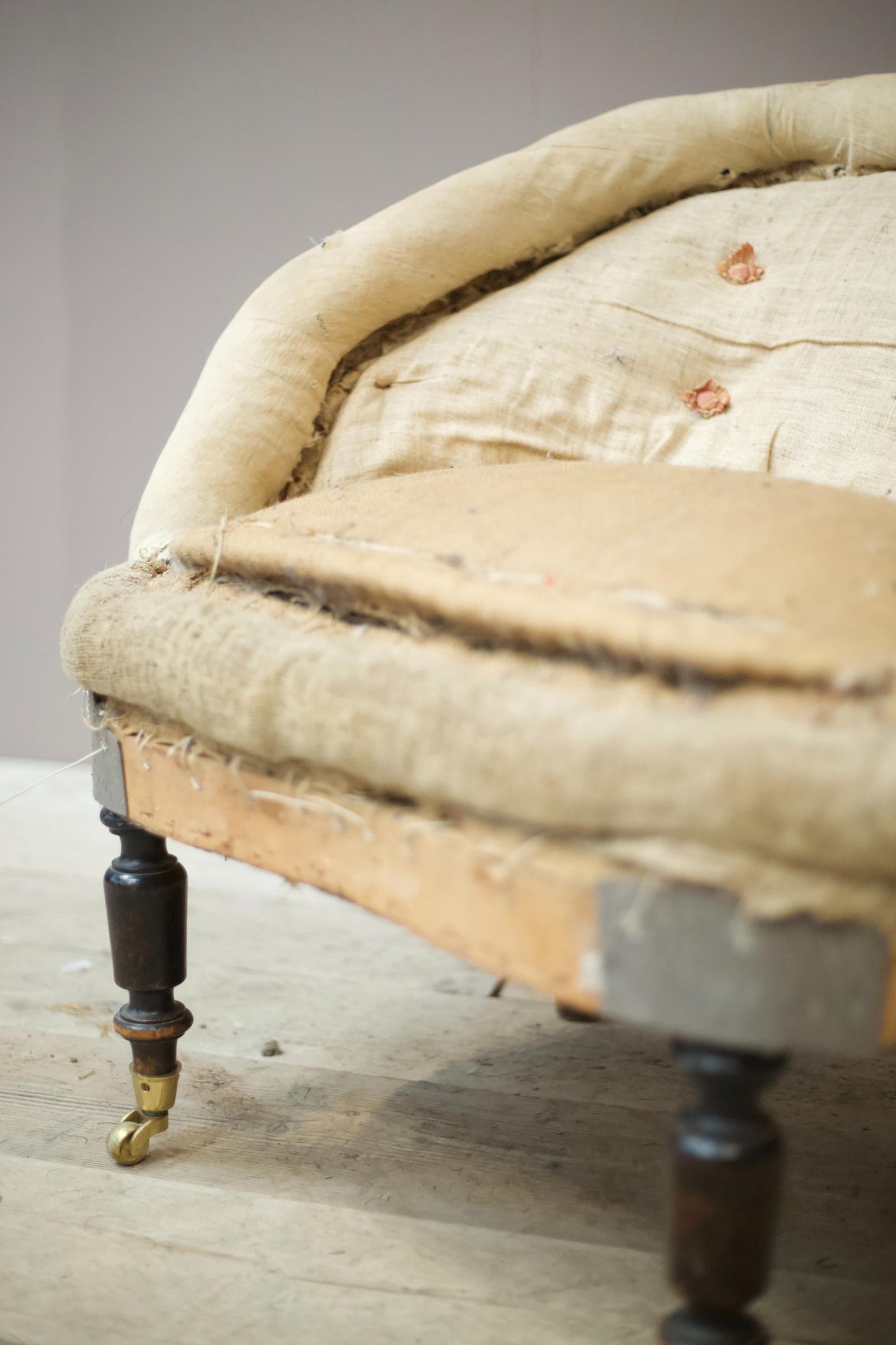 Early 20th century wide seated French piecrust armchair