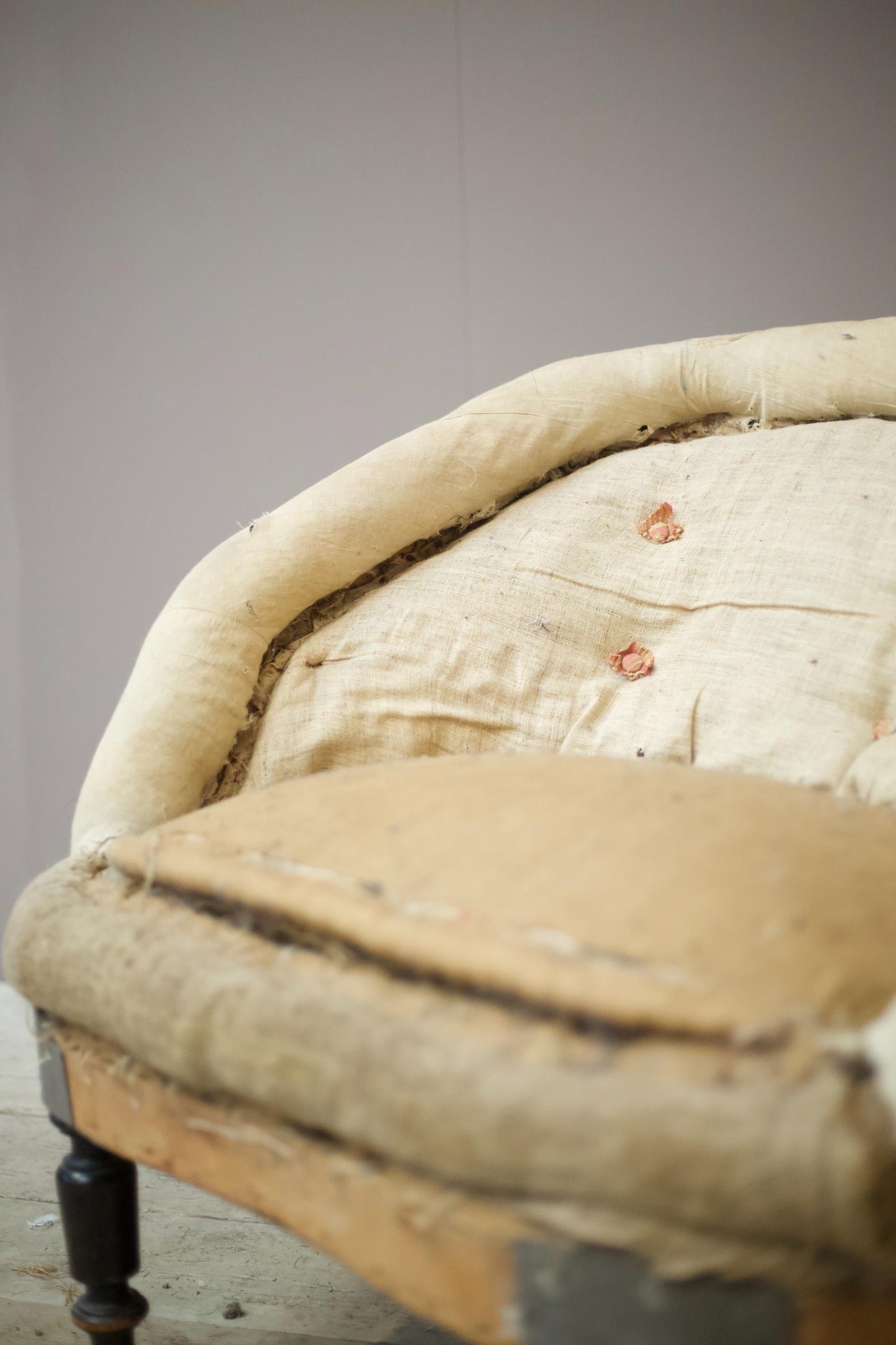 Early 20th century wide seated French piecrust armchair