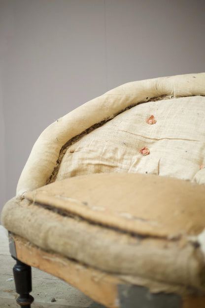 Early 20th century wide seated French piecrust armchair
