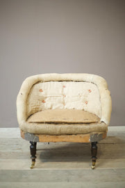 Early 20th century wide seated French piecrust armchair - TallBoy Interiors