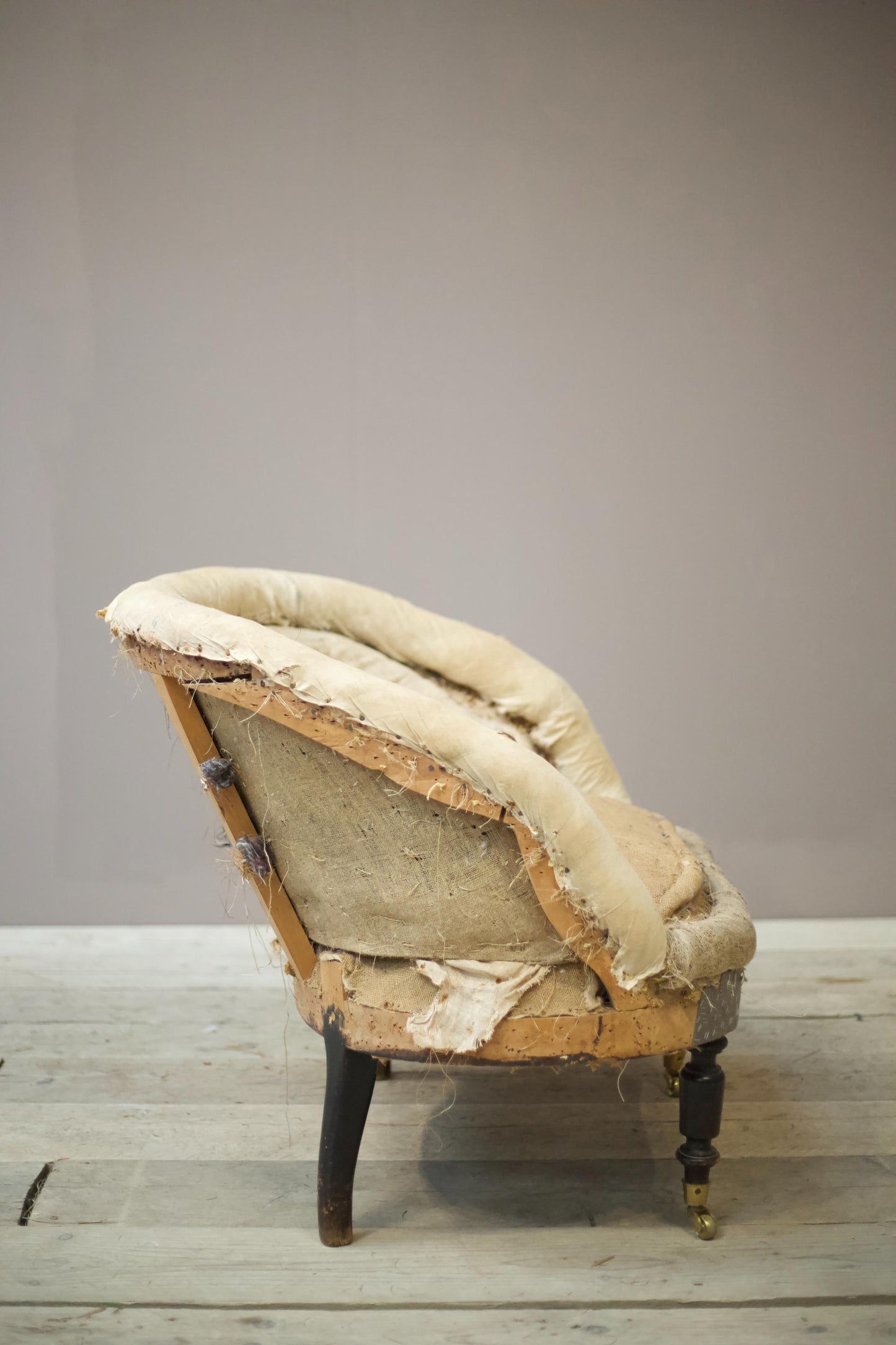 Early 20th century wide seated French piecrust armchair