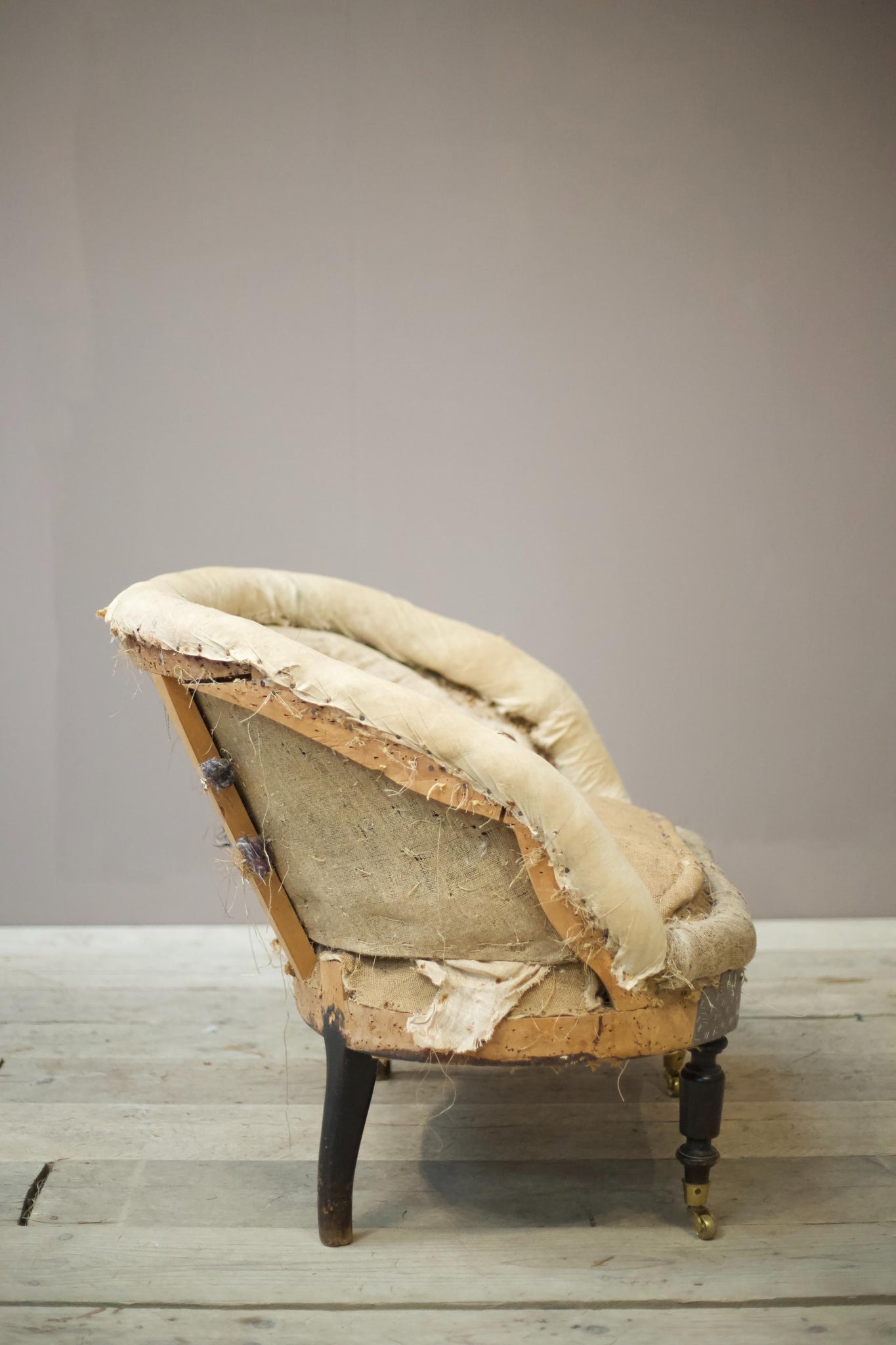 Early 20th century wide seated French piecrust armchair