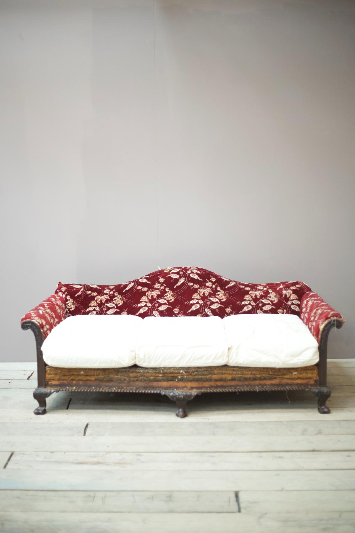 Antique c.1900 Camel back deep seated country house sofa - TallBoy Interiors