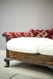 Antique c.1900 Camel back deep seated country house sofa
