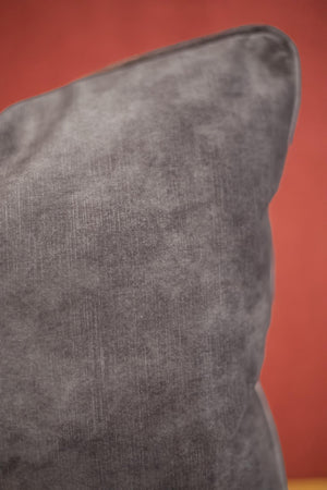 Storm grey velvet scatter cushions - 20inch