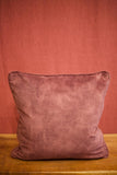 Ox blood worn velvet scatter cushions - 18 inch